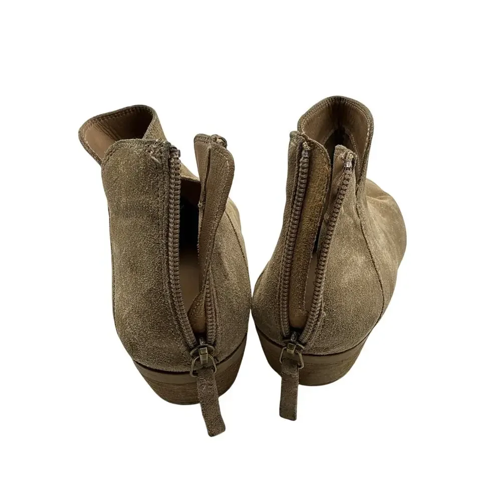 Brown Suede Booties Women's Size 10 - Picture 4 of 7